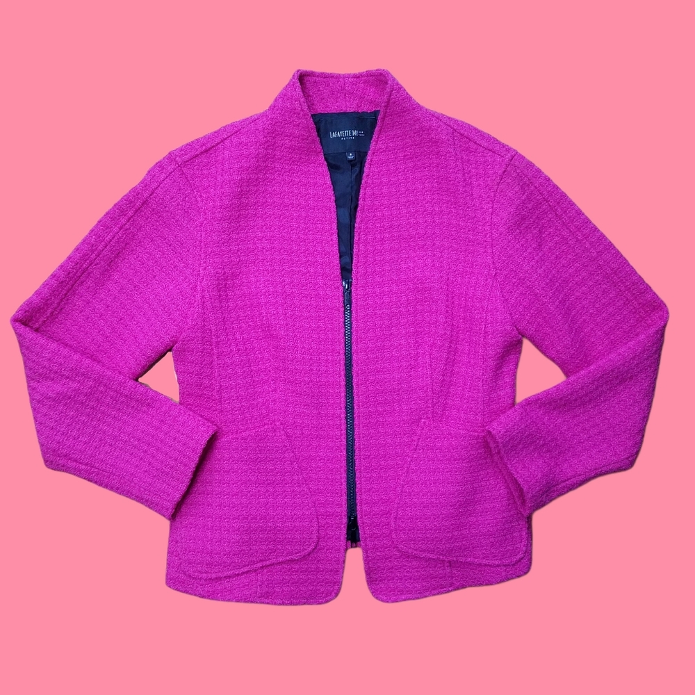 Lafayette 148 petite hot pink blazer coat size 6